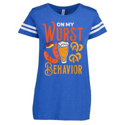 On My Wurst Behavior Funny Bavarian Oktoberfest Enza Ladies Jersey Football T-Shirt