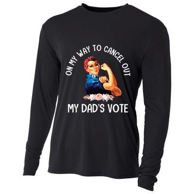 On My Way To Cancel Out My DadS Vote Mom Apparel Cooling Performance Long Sleeve Crew