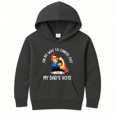 On My Way To Cancel Out My DadS Vote Mom Apparel Kids Hoodie