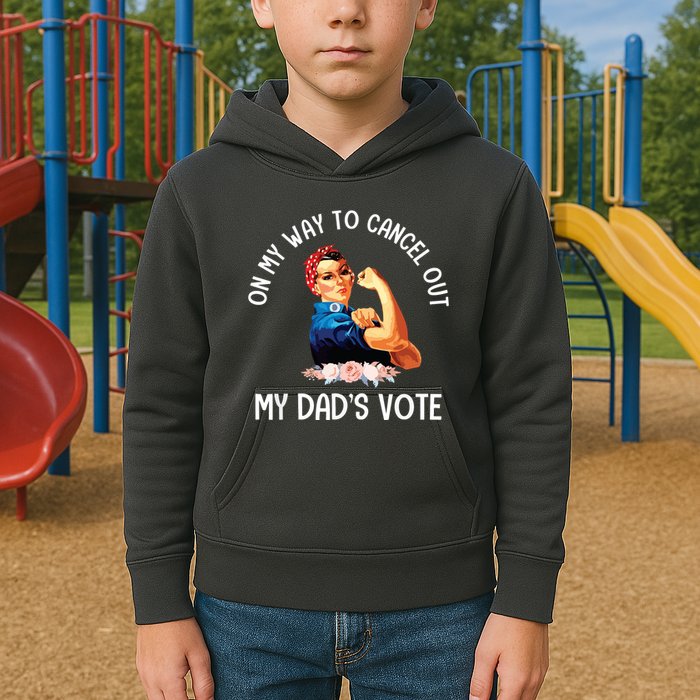 On My Way To Cancel Out My DadS Vote Mom Apparel Kids Hoodie