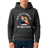 On My Way To Cancel Out My DadS Vote Mom Apparel Kids Hoodie