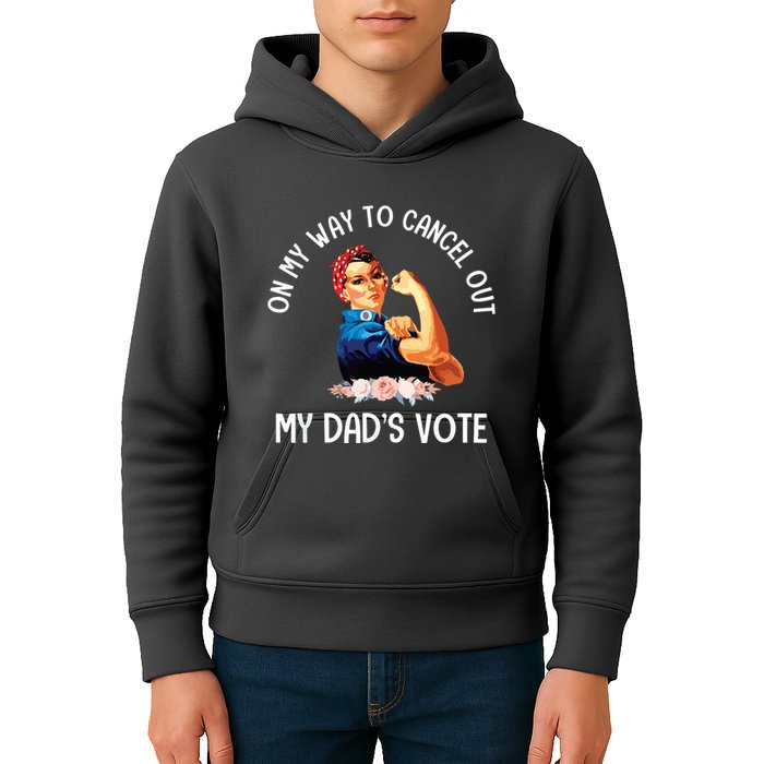 On My Way To Cancel Out My DadS Vote Mom Apparel Kids Hoodie