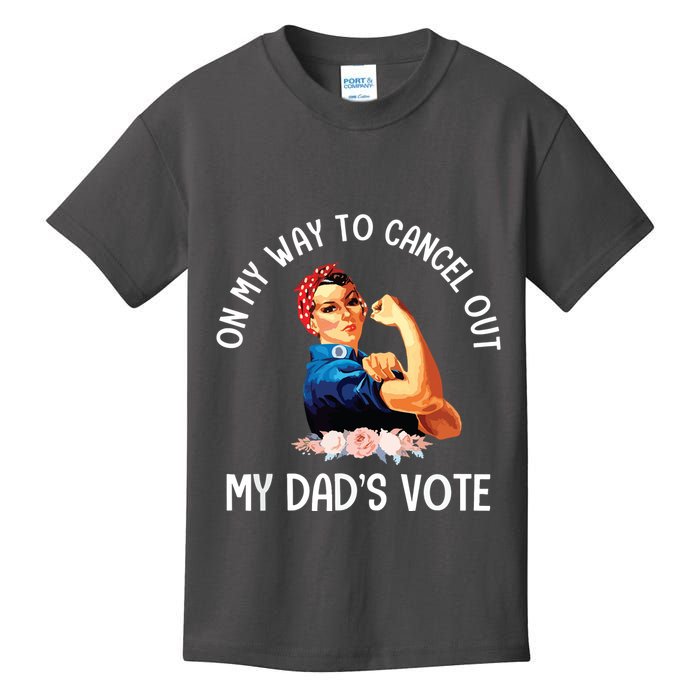 On My Way To Cancel Out My DadS Vote Mom Apparel Kids T-Shirt