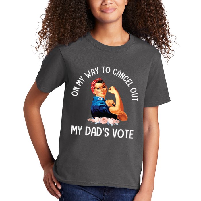 On My Way To Cancel Out My DadS Vote Mom Apparel Kids T-Shirt
