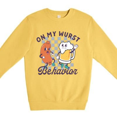 On My Wurst Behavior Funny Oktoberfest Drinking Team Premium Crewneck Sweatshirt