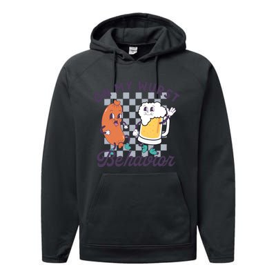 On My Wurst Behavior Funny Oktoberfest Drinking Team Performance Fleece Hoodie