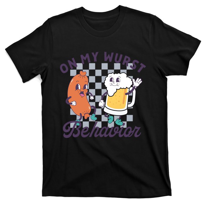 On My Wurst Behavior Funny Oktoberfest Drinking Team T-Shirt