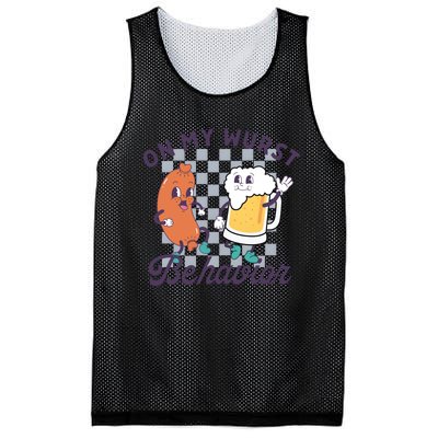 On My Wurst Behavior Funny Oktoberfest Drinking Team Mesh Reversible Basketball Jersey Tank