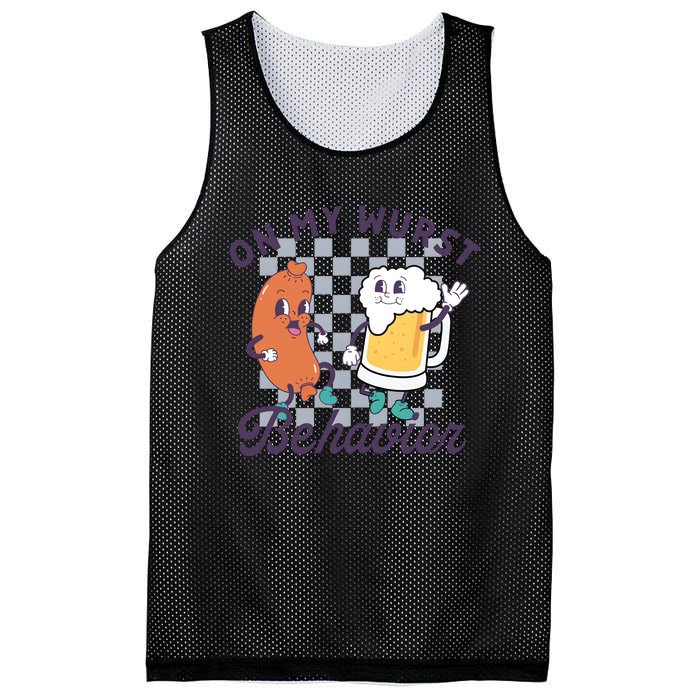 On My Wurst Behavior Funny Oktoberfest Drinking Team Mesh Reversible Basketball Jersey Tank