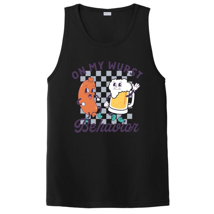 On My Wurst Behavior Funny Oktoberfest Drinking Team PosiCharge Competitor Tank