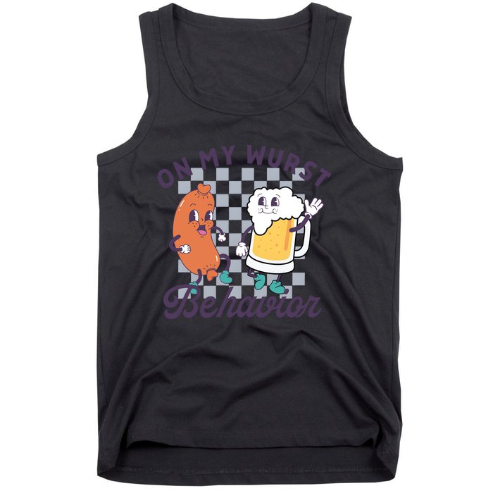 On My Wurst Behavior Funny Oktoberfest Drinking Team Tank Top