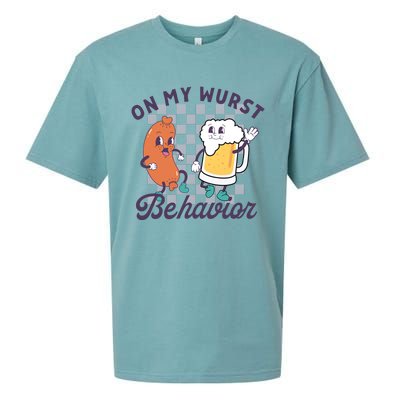 On My Wurst Behavior Funny Oktoberfest Drinking Team Sueded Cloud Jersey T-Shirt