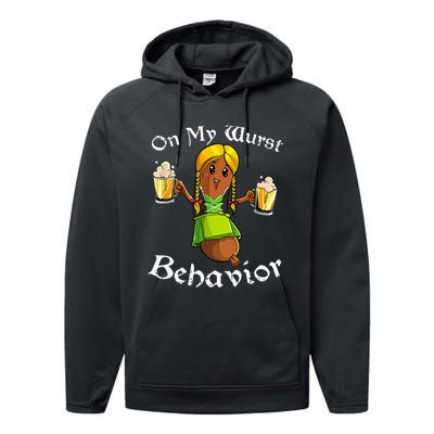 On My Wurst Behavior Oktoberfest German Performance Fleece Hoodie