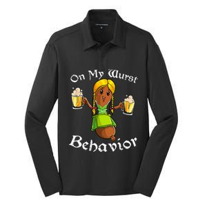 On My Wurst Behavior Oktoberfest German Silk Touch Performance Long Sleeve Polo