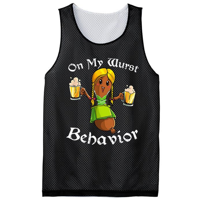 On My Wurst Behavior Oktoberfest German Mesh Reversible Basketball Jersey Tank