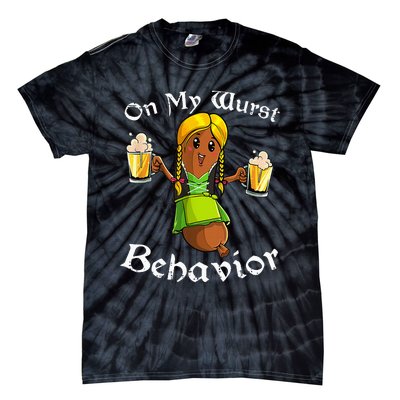 On My Wurst Behavior Oktoberfest German Tie-Dye T-Shirt