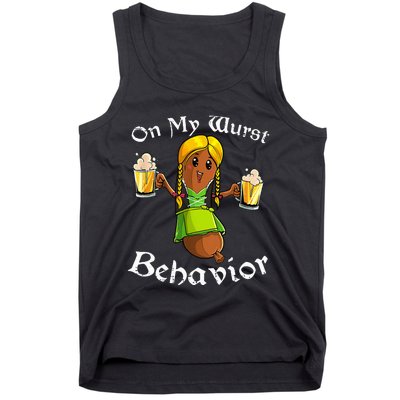 On My Wurst Behavior Oktoberfest German Tank Top