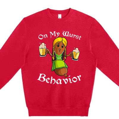 On My Wurst Behavior Oktoberfest German Premium Crewneck Sweatshirt