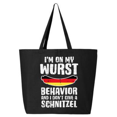 On My Wurst Behavior Dont Give Schnitzel Funny Oktoberfest 25L Jumbo Tote