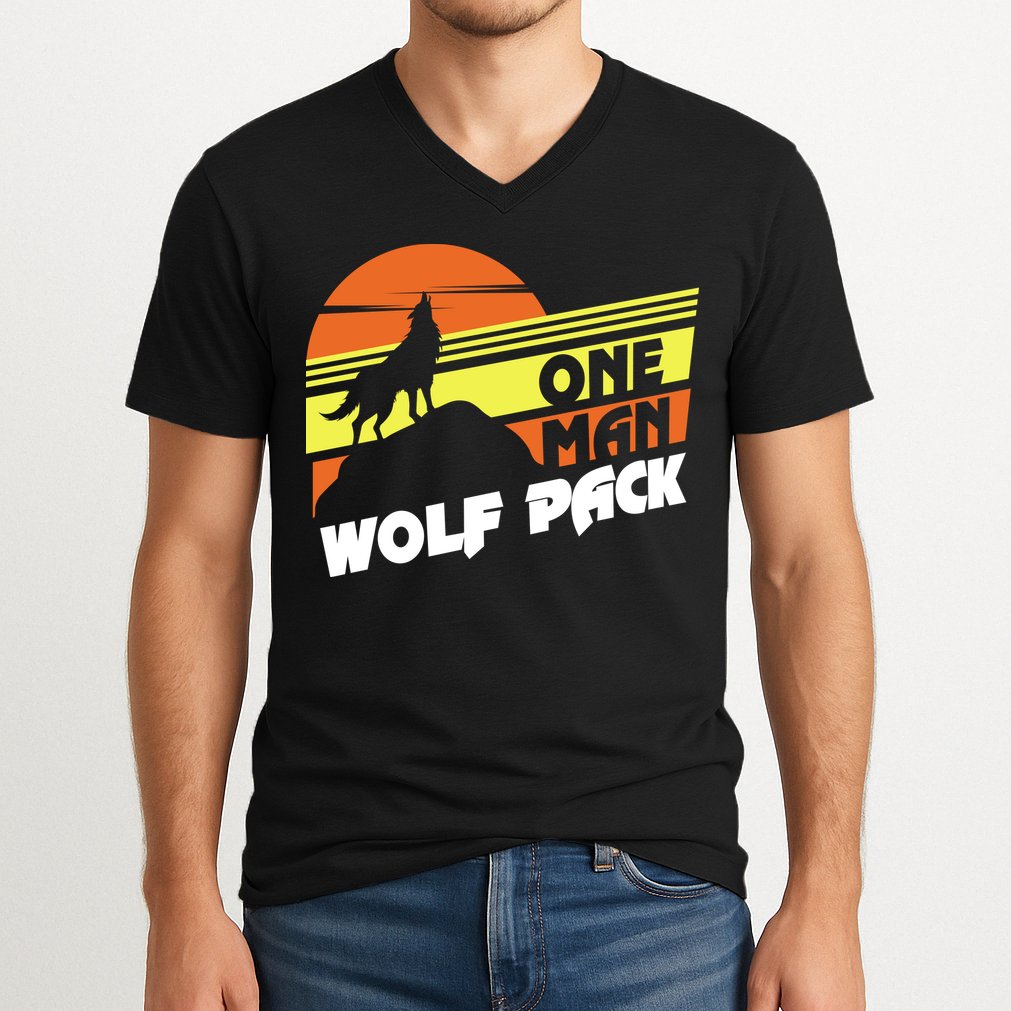 One Man Wolf Pack V-Neck T-Shirt
