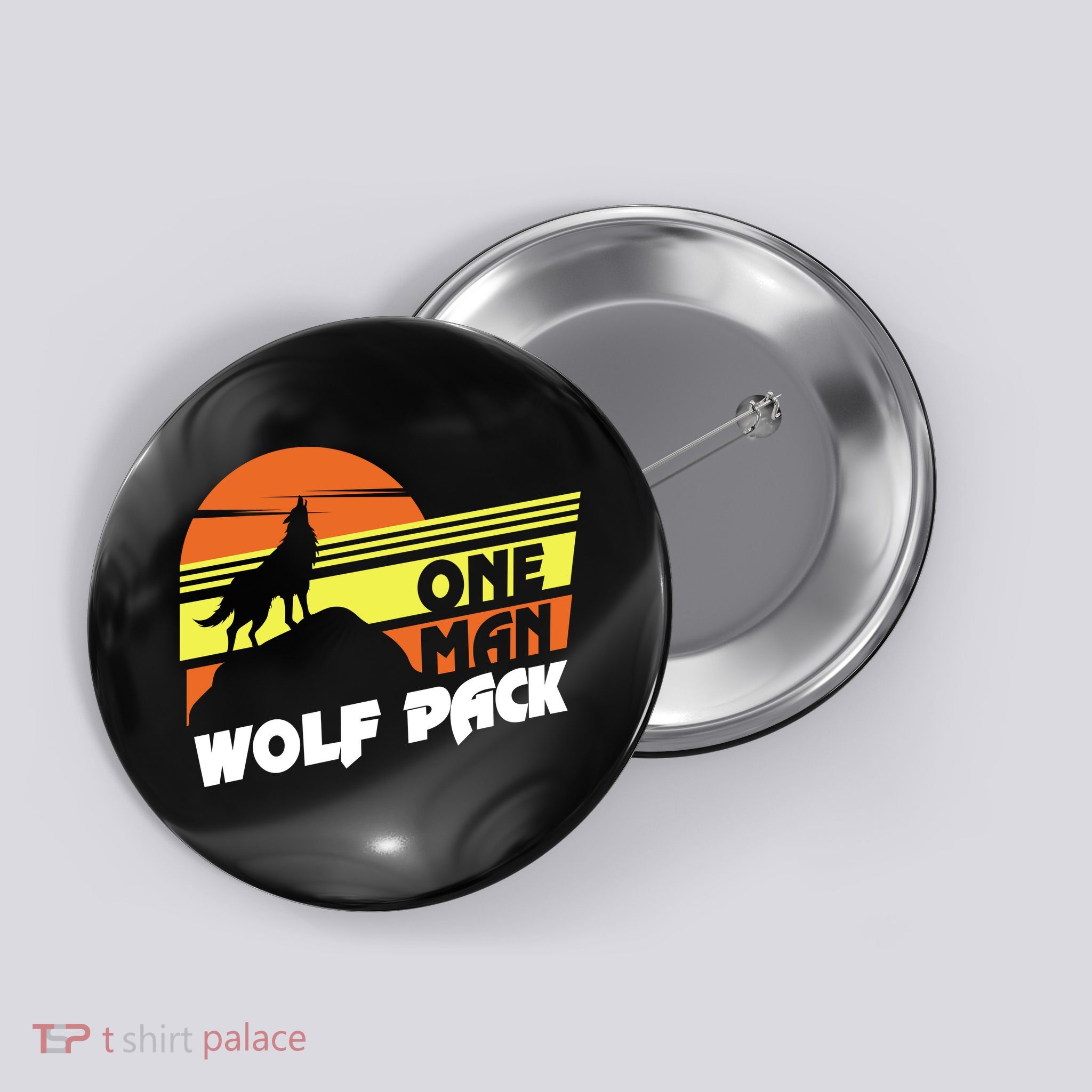 One Man Wolf Pack Button