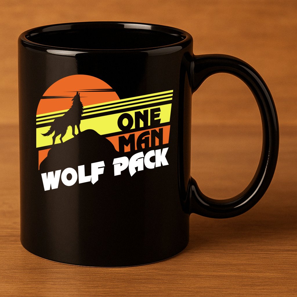 One Man Wolf Pack 11oz C Handle Ceramic Mug