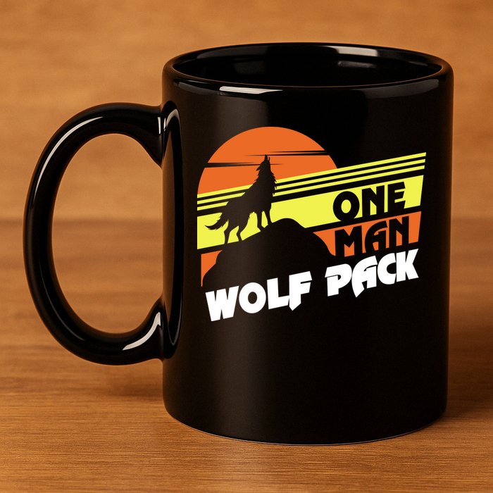 One Man Wolf Pack 11oz C Handle Ceramic Mug
