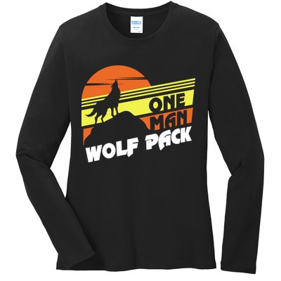 One Man Wolf Pack Ladies Long Sleeve Shirt