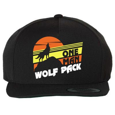 One Man Wolf Pack Wool Snapback Cap