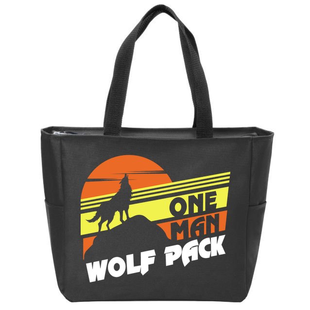 One Man Wolf Pack Zip Tote Bag
