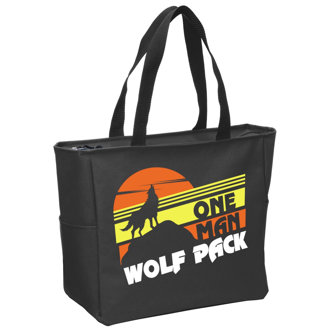 One Man Wolf Pack Zip Tote Bag