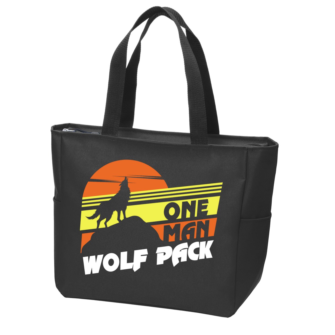One Man Wolf Pack Zip Tote Bag
