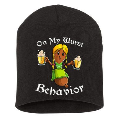 On My Wurst Behavior Oktoberfest German Short Acrylic Beanie