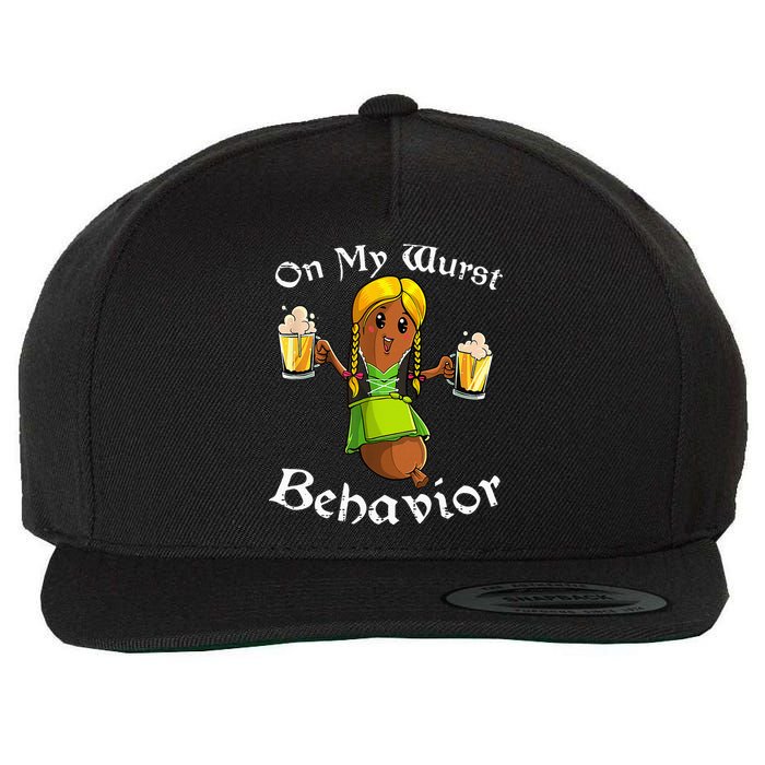 On My Wurst Behavior Oktoberfest German Wool Snapback Cap