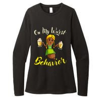 On My Wurst Behavior Funny Bratwurst German Oktoberfest Womens CVC Long Sleeve Shirt