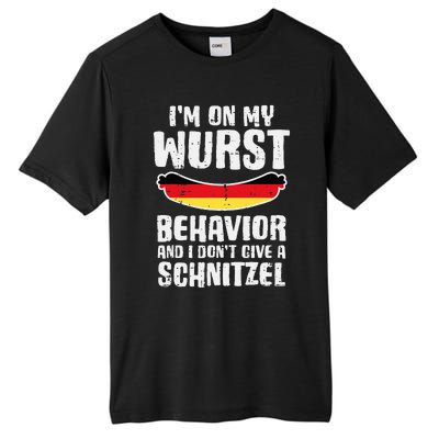 On My Wurst Behavior Dont Give Schnitzel Funny Oktoberfest Tall Fusion ChromaSoft Performance T-Shirt