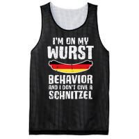 On My Wurst Behavior Dont Give Schnitzel Funny Oktoberfest Mesh Reversible Basketball Jersey Tank