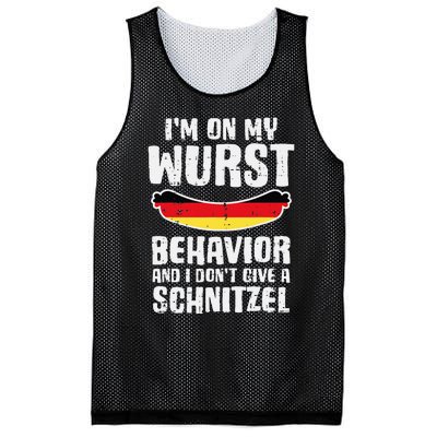 On My Wurst Behavior Dont Give Schnitzel Funny Oktoberfest Mesh Reversible Basketball Jersey Tank