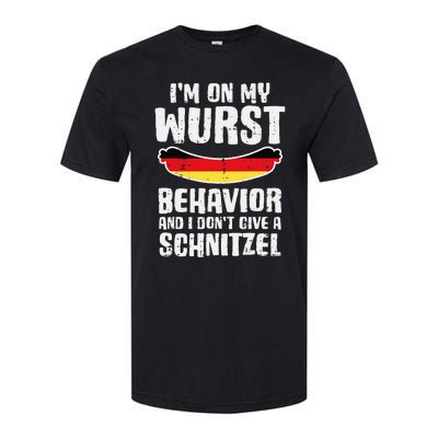 On My Wurst Behavior Dont Give Schnitzel Funny Oktoberfest Softstyle CVC T-Shirt