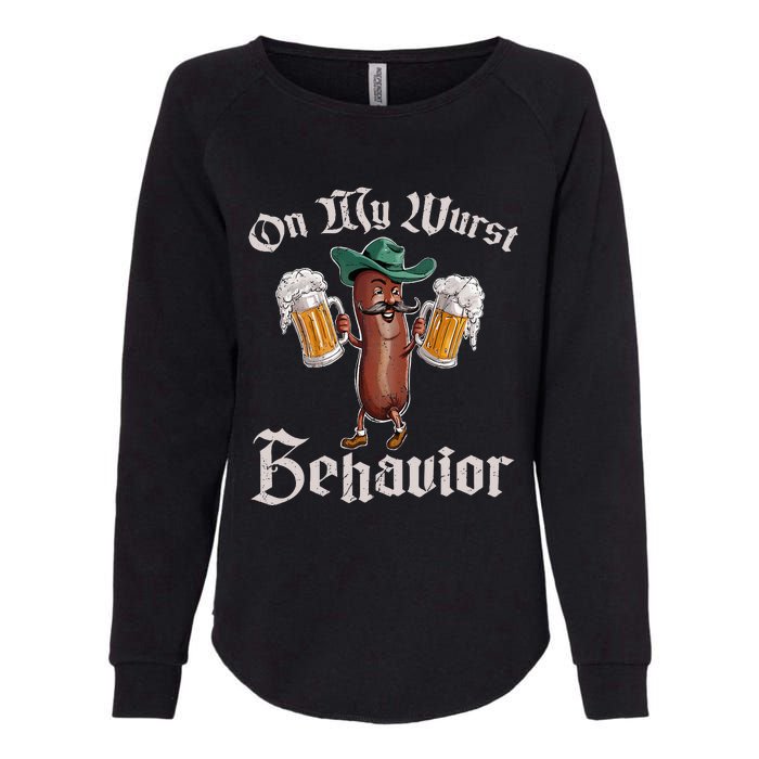 On My Wurst Behavior Funny Oktoberfest Womens California Wash Sweatshirt