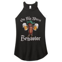 On My Wurst Behavior Funny Oktoberfest Women's Perfect Tri Rocker Tank