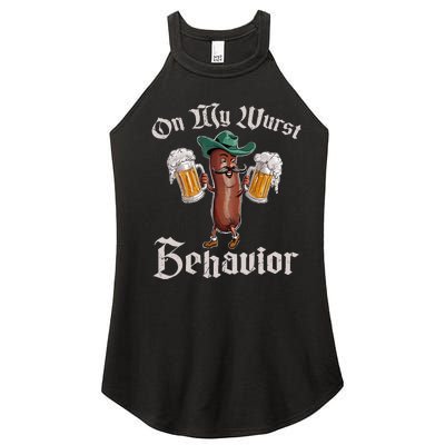 On My Wurst Behavior Funny Oktoberfest Women's Perfect Tri Rocker Tank