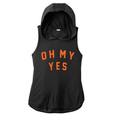 Oh My Yes Ladies PosiCharge Tri-Blend Wicking Draft Hoodie Tank