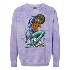 Ocean Mermaid Yemaya Orisha Goddess African Yoruba Religion Gift Colorblast Crewneck Sweatshirt