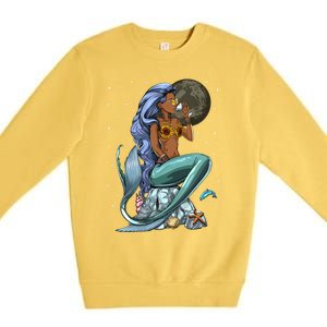 Ocean Mermaid Yemaya Orisha Goddess African Yoruba Religion Gift Premium Crewneck Sweatshirt