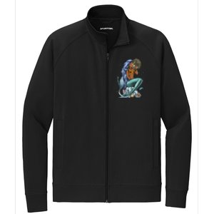 Ocean Mermaid Yemaya Orisha Goddess African Yoruba Religion Gift Stretch Full-Zip Cadet Jacket