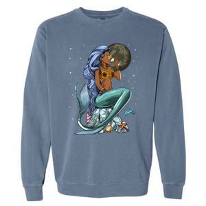 Ocean Mermaid Yemaya Orisha Goddess African Yoruba Religion Gift Garment-Dyed Sweatshirt