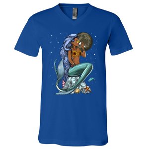 Ocean Mermaid Yemaya Orisha Goddess African Yoruba Religion Gift V-Neck T-Shirt