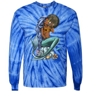 Ocean Mermaid Yemaya Orisha Goddess African Yoruba Religion Gift Tie-Dye Long Sleeve Shirt