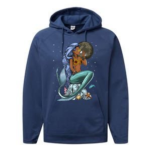 Ocean Mermaid Yemaya Orisha Goddess African Yoruba Religion Gift Performance Fleece Hoodie